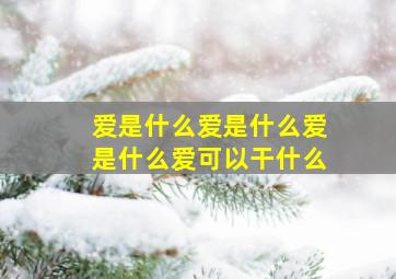 爱是什么爱是什么爱是什么爱可以干什么