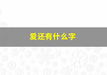 爱还有什么字