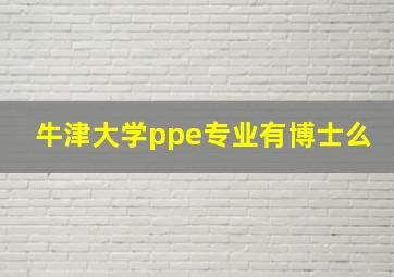 牛津大学ppe专业有博士么