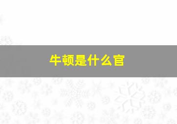 牛顿是什么官