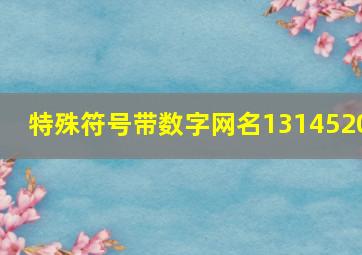 特殊符号带数字网名1314520