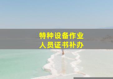 特种设备作业人员证书补办