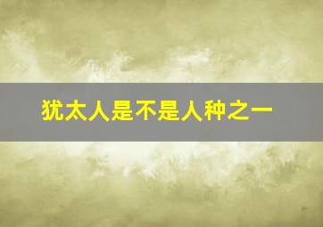 犹太人是不是人种之一