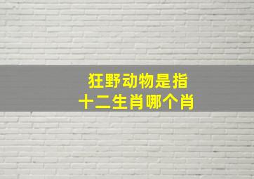 狂野动物是指十二生肖哪个肖