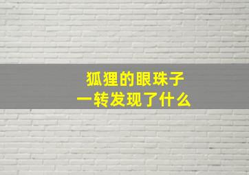 狐狸的眼珠子一转发现了什么