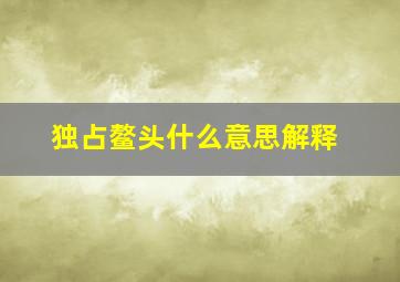 独占鳌头什么意思解释