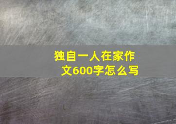 独自一人在家作文600字怎么写