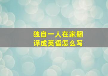 独自一人在家翻译成英语怎么写