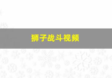 狮子战斗视频