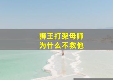 狮王打架母师为什么不救他