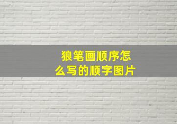 狼笔画顺序怎么写的顺字图片