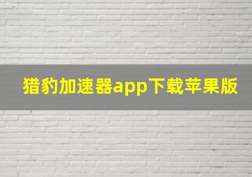 猎豹加速器app下载苹果版