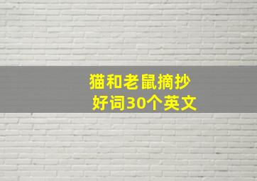 猫和老鼠摘抄好词30个英文