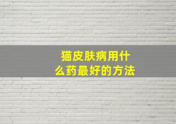 猫皮肤病用什么药最好的方法