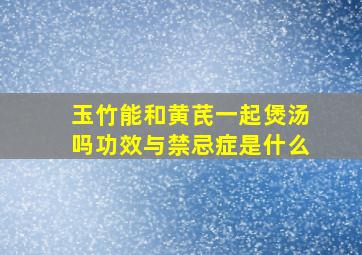 玉竹能和黄芪一起煲汤吗功效与禁忌症是什么