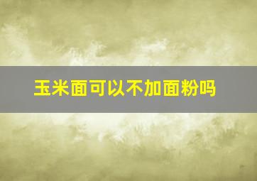 玉米面可以不加面粉吗