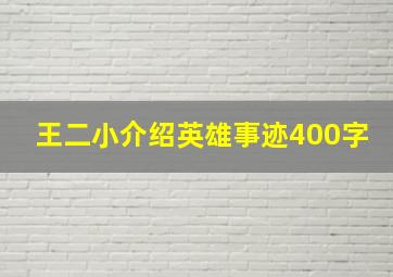 王二小介绍英雄事迹400字