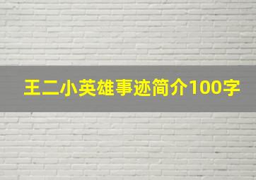 王二小英雄事迹简介100字