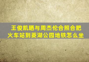 王俊凯晒与周杰伦合照合肥火车站到菱湖公园地铁怎么坐