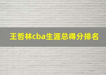 王哲林cba生涯总得分排名