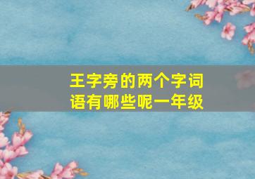 王字旁的两个字词语有哪些呢一年级