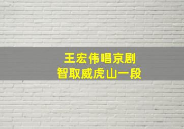 王宏伟唱京剧智取威虎山一段