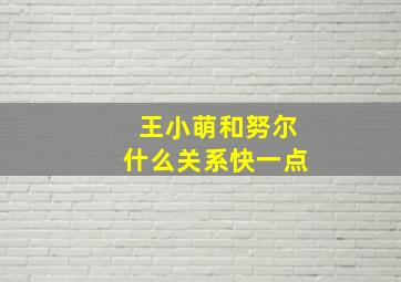 王小萌和努尔什么关系快一点