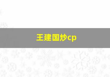 王建国炒cp