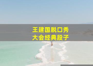 王建国脱口秀大会经典段子