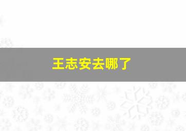 王志安去哪了