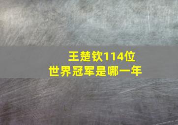 王楚钦114位世界冠军是哪一年