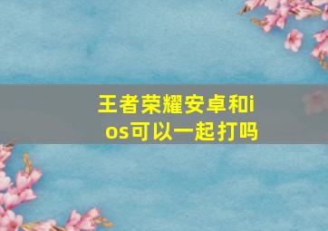 王者荣耀安卓和ios可以一起打吗