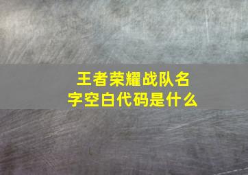 王者荣耀战队名字空白代码是什么