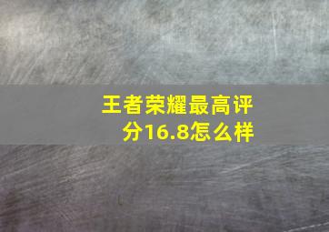 王者荣耀最高评分16.8怎么样