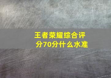 王者荣耀综合评分70分什么水准