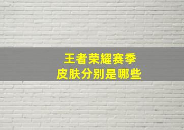 王者荣耀赛季皮肤分别是哪些