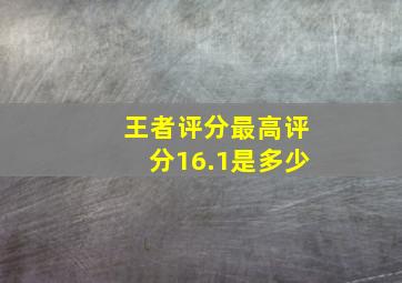 王者评分最高评分16.1是多少