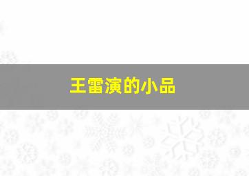 王雷演的小品