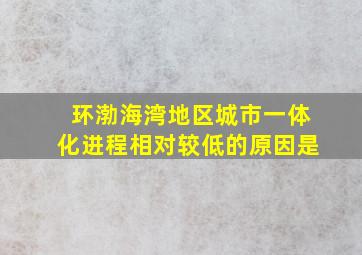 环渤海湾地区城市一体化进程相对较低的原因是