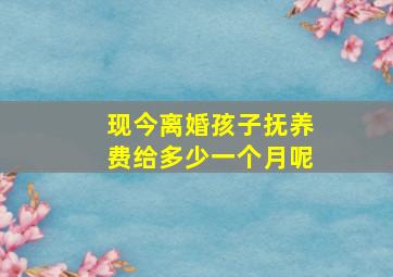 现今离婚孩子抚养费给多少一个月呢