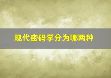 现代密码学分为哪两种