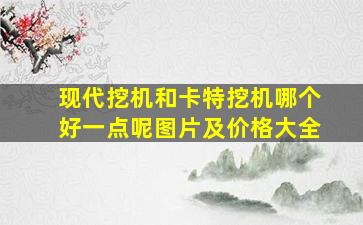 现代挖机和卡特挖机哪个好一点呢图片及价格大全