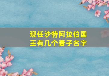 现任沙特阿拉伯国王有几个妻子名字