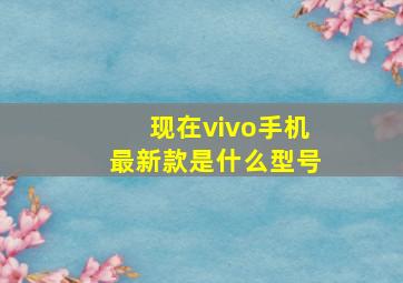 现在vivo手机最新款是什么型号