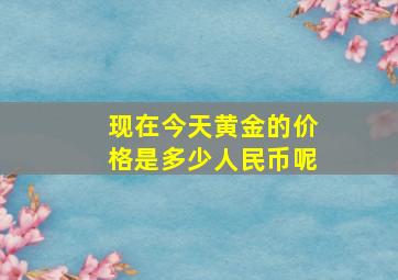 现在今天黄金的价格是多少人民币呢