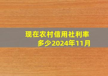 现在农村信用社利率多少2024年11月