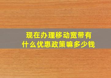 现在办理移动宽带有什么优惠政策嘛多少钱