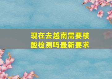 现在去越南需要核酸检测吗最新要求