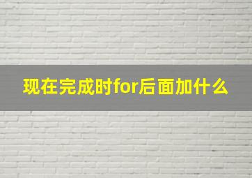 现在完成时for后面加什么