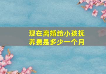 现在离婚给小孩抚养费是多少一个月